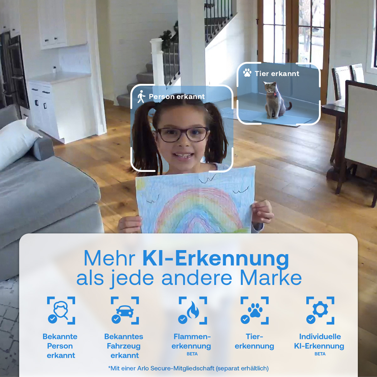 Arlo Essential 3 2K Indoor Überwachungskamera WLAN 2er-Set Weiß