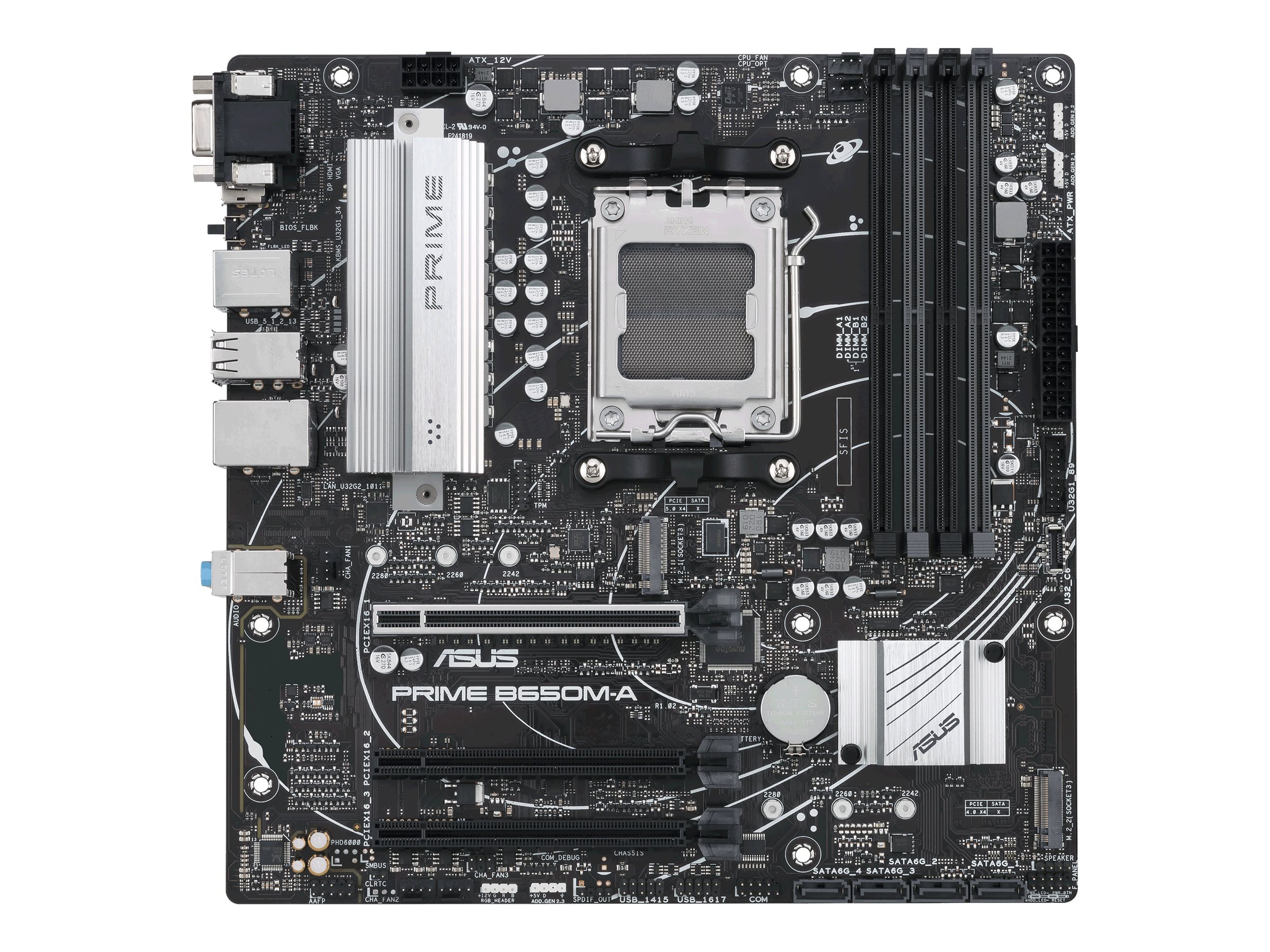 ASUS Prime B650M-A AX Mainboard AMD B650 Sockel AM5 Micro ATX Schwarz
