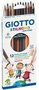 GIOTTO Buntstifte STILNOVO SKIN TONES, 12er Kartonetui farbig lackiert, mit Silberkanten, mit Namensfeld, - 1 Stück (F257400)