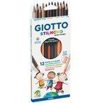 GIOTTO Buntstifte STILNOVO SKIN TONES, 12er Kartonetui farbig lackiert, mit Silberkanten, mit Namensfeld, - 1 Stück (F257400)