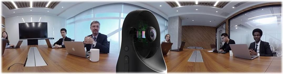 Kandao Meeting 360 Pro Videokonferenzkamera Full HD 360° 8 Mikrofone Grau, Schwarz
