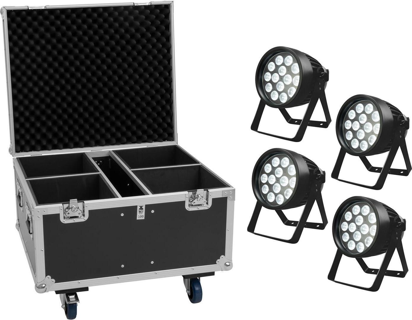 EUROLITE Set 4x LED IP PAR 14x10W HCL + Flightcase (20001051)