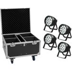 EUROLITE Set 4x LED IP PAR 14x10W HCL + Flightcase (20001051)