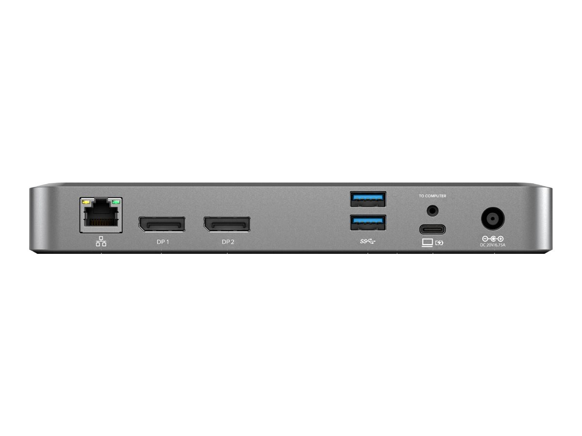 ALOGIC DX2 Dockingstation USB-C 2x DisplayPort 1GbE 100W Schwarz, Space-grau