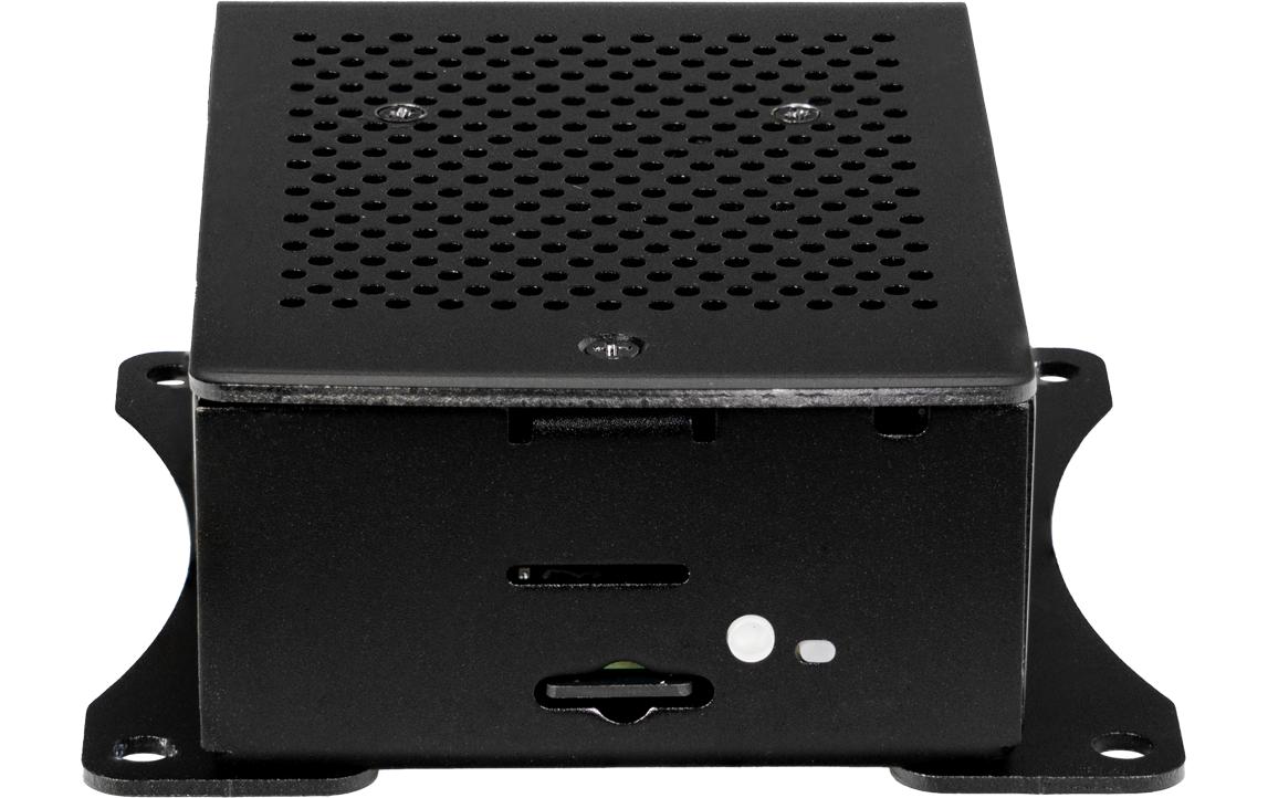 Joy-iT RB-AlucaseP5-06B Aluminiumgehäuse für Raspberry Pi 5 mit Lüfter und Wandhalterung Schwarz