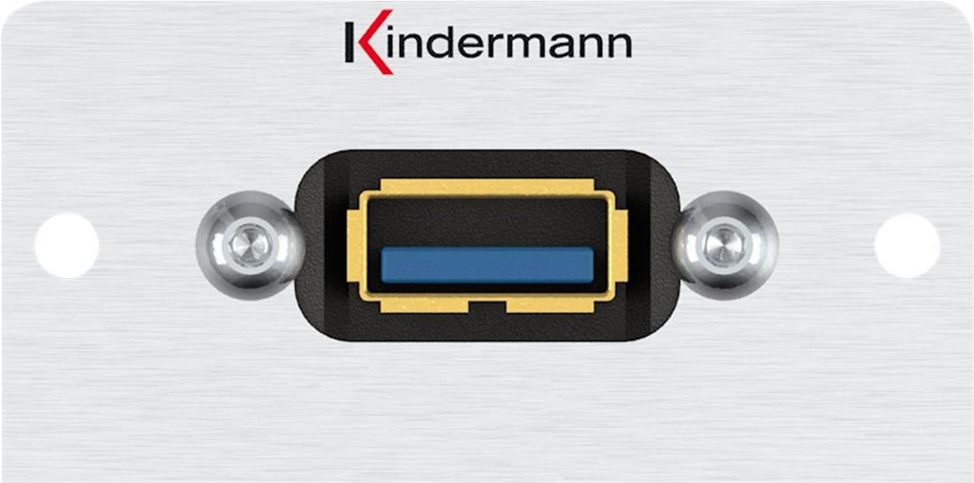 KINDERMANN KIND Konnect 50 alu - USB3.0 7444000828 A-Bu/St Blende 1/2 50x50 m.Kabelpeit. 1