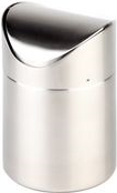 APS Tisch-Abfallbehälter, aus Edelstahl, matt poliert Durchmesser: 100 mm, Höhe: 130 mm, abnehmbarer Schwing - 1 Stück (27)