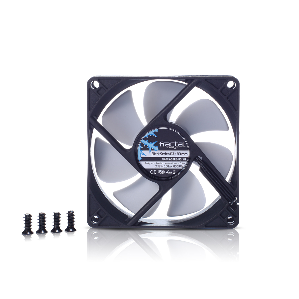 Fractal Design Silent Series R3 80 mm Gehäuselüfter Schwarz, Weiß