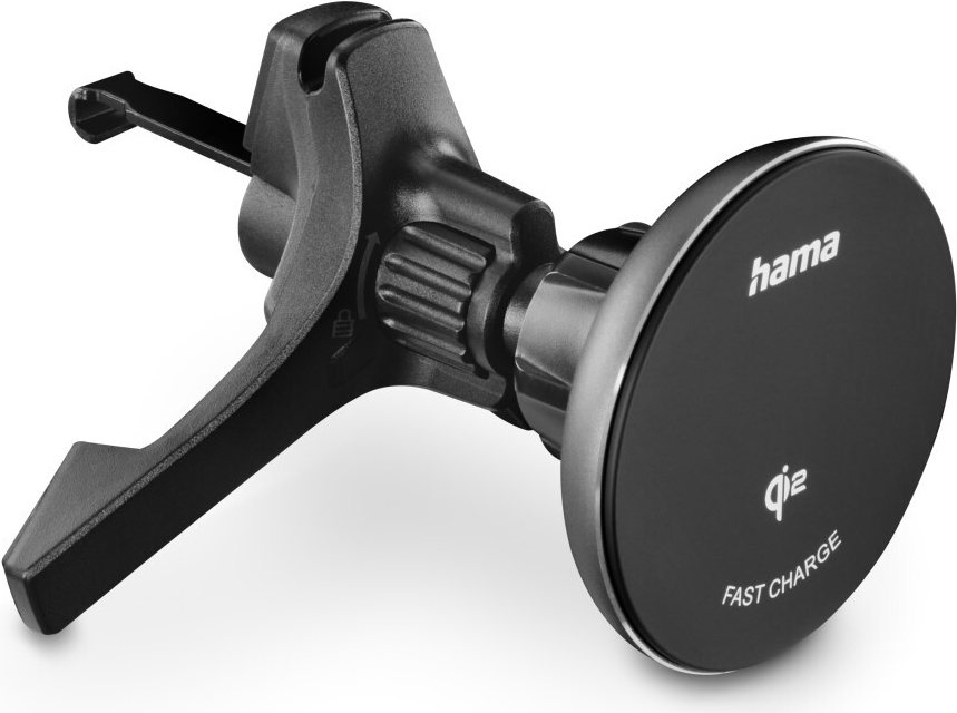 Hama Kabelloses Qi2-Ladegerät, induktives Schnellladen im Auto, 15 W, Schwarz (00201736)