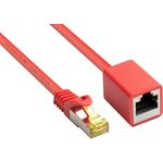 RJ45 Patchkabelverlängerung mitCat.7 Rohkabel und Rastnasenschutz (RNS®), S/FTP, PiMF, halogenfrei, 600MHz, OFC, rot, 1m, Good Connections® (8070VR-010R)