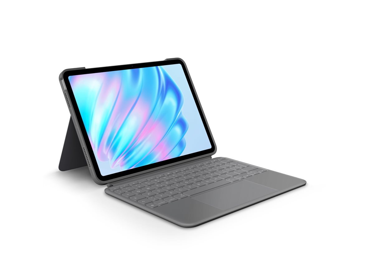 Logitech Combo Touch Tastatur und Foliohülle mit Trackpad für Apple 13" iPad Air M2/M3 QWERTZ Oxford Gray