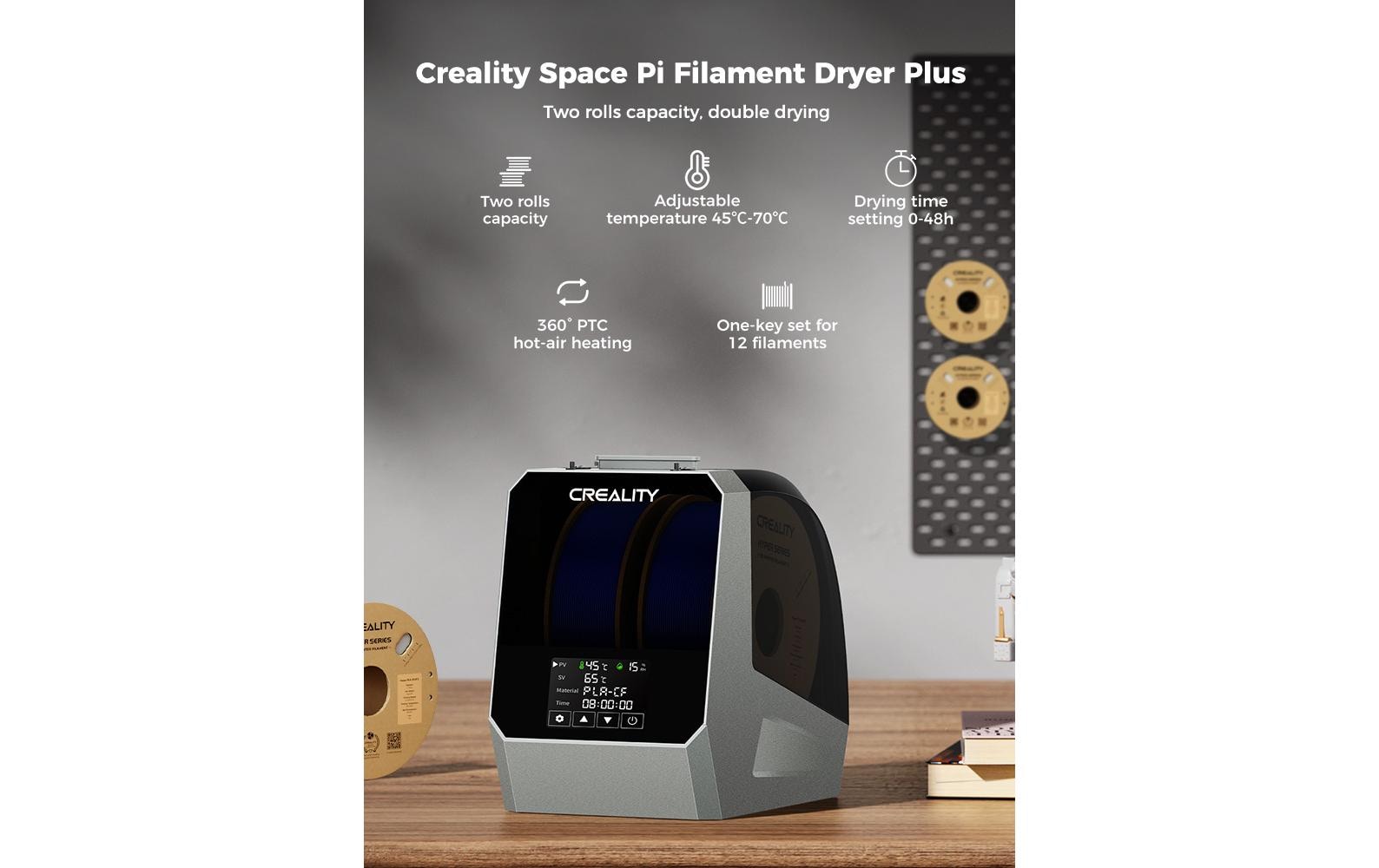 Creality Space Pi Plus Fadentrockner 260 W Grau