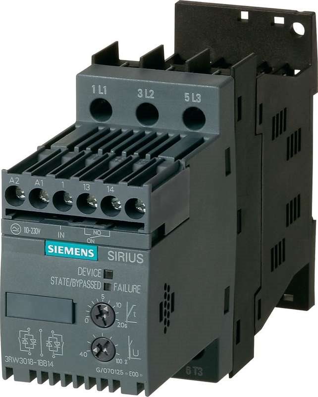 Siemens Sanftstarter Motorleistung bei 400 V 7.5 kW Motorleistung bei 230 V 4 kW 400 V/AC Nennstrom 17.6 A 3RW3018 (3RW3018-1BB14)