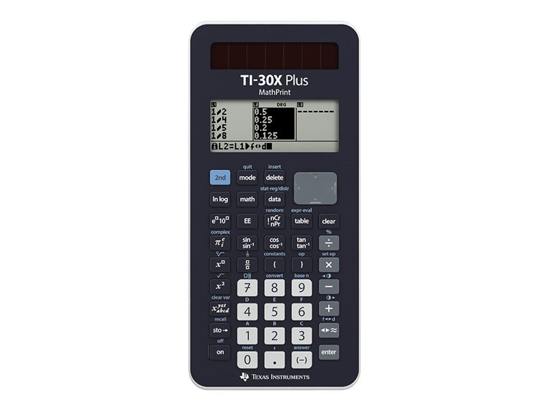 Texas Instruments TI-30X Plus MathPrint Wissenschaftlicher Taschenrechner Solar/Batterie Schwarz