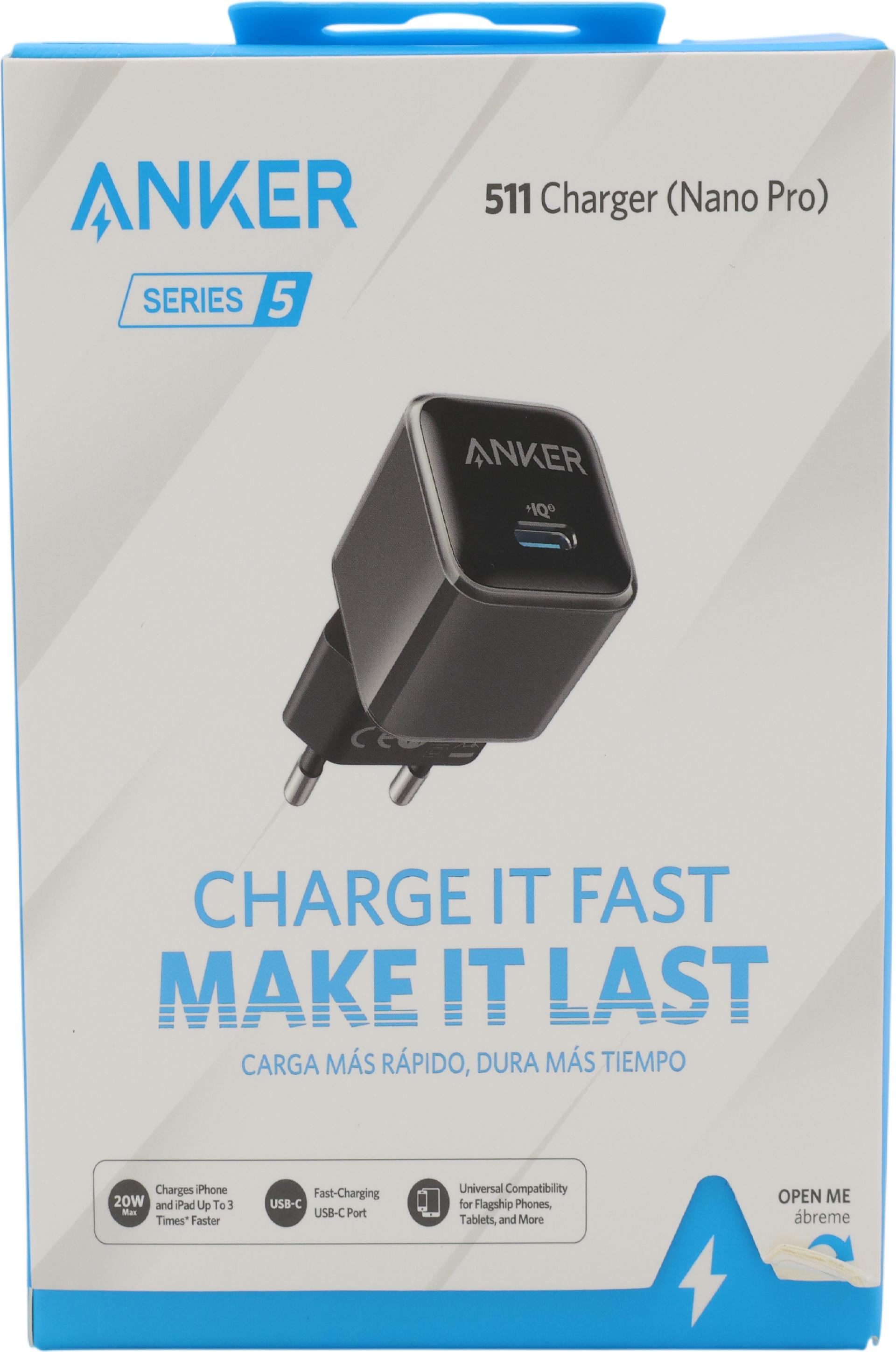 Anker Nano 20W USB C Ladegerät, PIQ 3.0 Kompaktes USB C Netzteil black (194644078317)