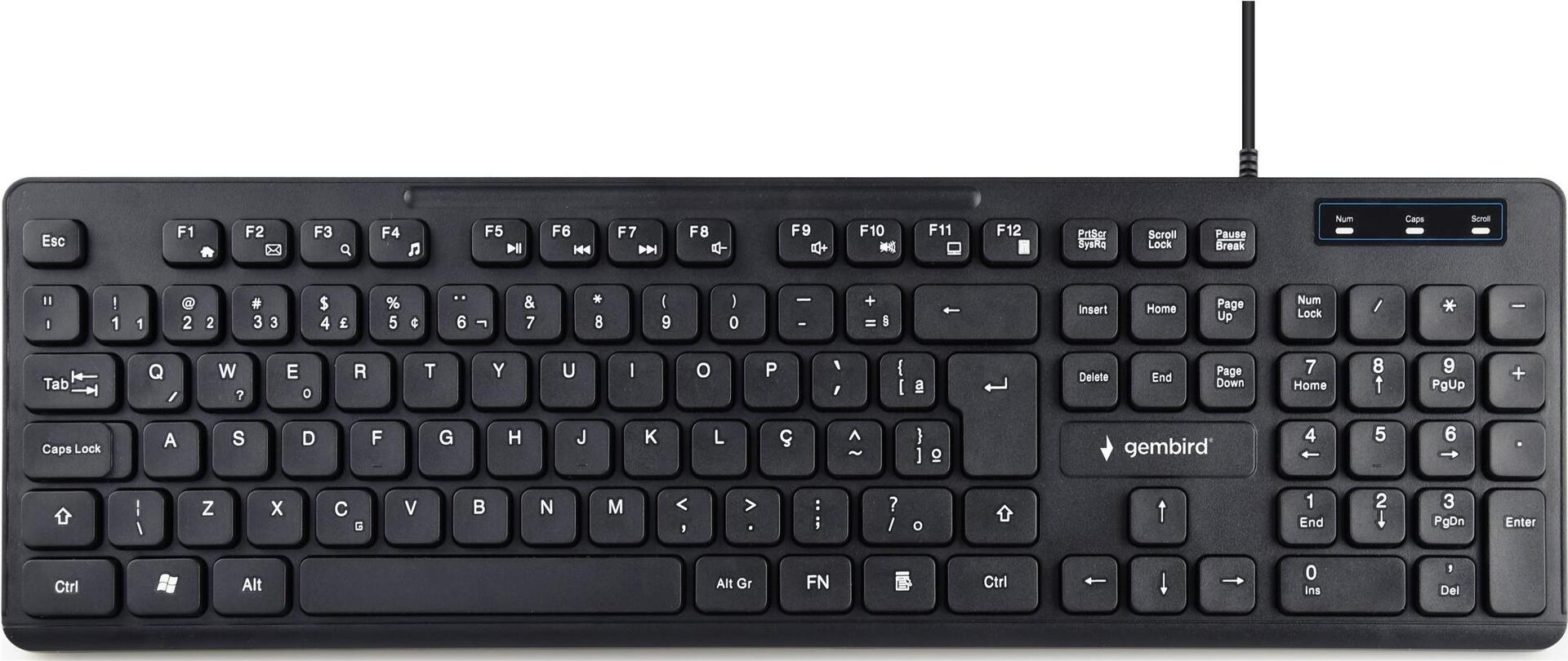 GEMBIRD Multimedia-Tastatur US-Layout schwarz (KB-MCH-04-DE)