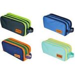 herlitz Doppel-Schlamper-Etui Neon uni colorful aus Polyester, 2 Fächer mit Reißverschluss, 1 Fach - 1 Stück (400206618)