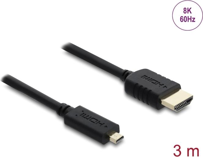 Delock Koaxiales High Speed HDMI Kabel Stecker zu Micro 8K 60 Hz (81692)