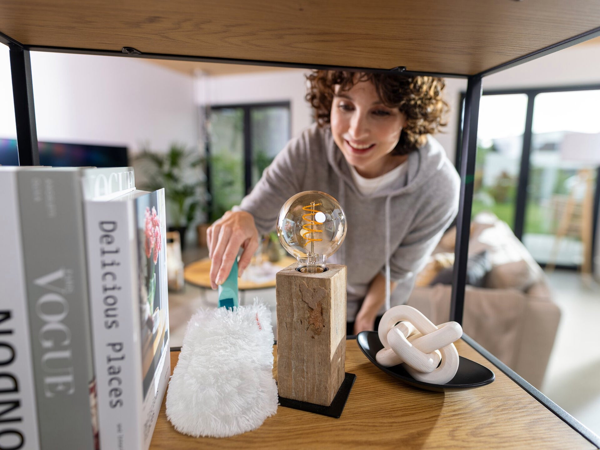 Leifheit Superduster Staubbezug Mikrofaser waschbar 40 °C Türkis Weiß