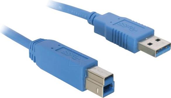 HAPENA USB-Adapterkabel 5m USB3AB5 USB 3.0 A-Stecker auf B-Stecker blau