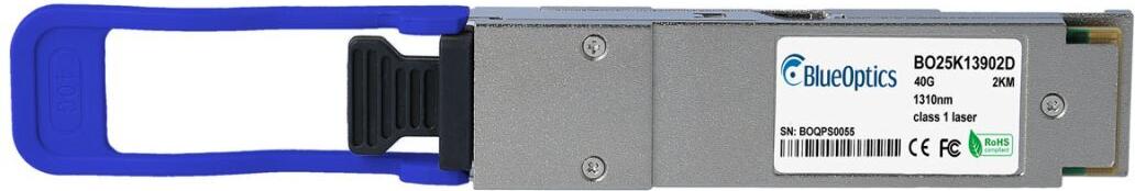 Kompatibler Huawei 02311DRW BlueOptics© BO25K13902D QSFP Transceiver, MPO/MTP, 40GBASE-PLR4L, Singlemode Fiber, 1310nm, 2KM, 0°C/+70°C (02311DRW-BO)
