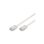 Wentronic Goobay CAT 6 Flach-Patchkabel, U/UTP, Weiß, 3 m - Kupfermaterial (95153)