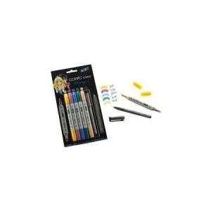 COPIC Ciao 5+1 Set Manga 1 – 6 Marker mit Meißel-/Bürstenspitze Mehrfarbig