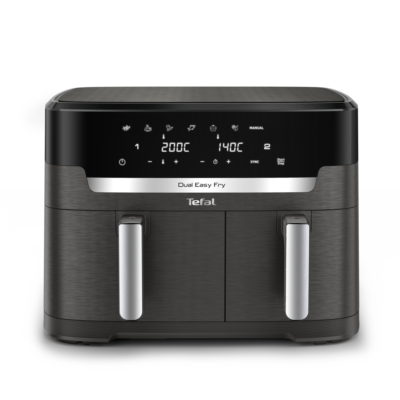 Tefal Dual Easy Fry EY942HE0 Doppel-Heißluftfritteuse 11 l 2020 W Grau