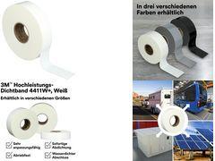 3M Hochleistungs-Dichtband 4411W+, 50 mm x 33 m, weiß Acryl-Klebeband mit TPO-Trägermaterial, zur Herstellung - 1 Stück (4411W+)