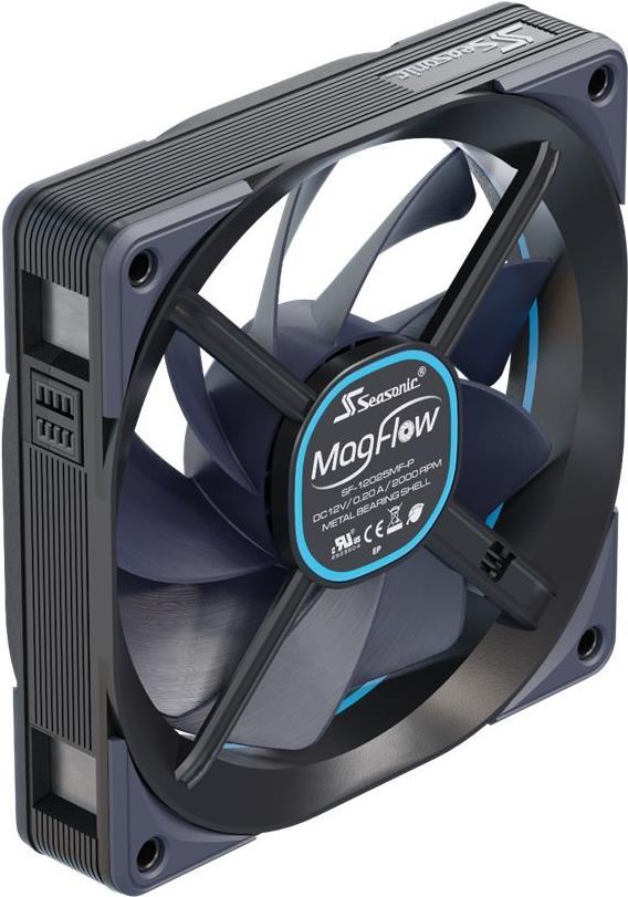 MagFlow 1225 PWM (1-Fan Kit) 120.4 x 124.2 x 26.6mm / Fluid Dynamic Bearing / 63.33 CFM / 33.78 dBa / 2200 U/min / Magnetic Cables for easy installation (MAGFLOW-1)
