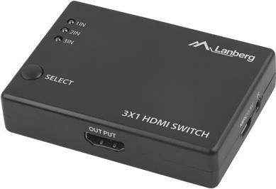 Lanberg Switch Video 3x HDMI Micro-USB Port Fernb. schwarz (SWV-HDMI-0003)