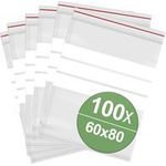 Quadrios Druckverschlussbeutel mit Beschriftungsstreifen (B x H) 60 mm x 80 mm Transparent Polyethylen (23SA066)