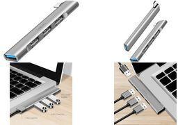 LogiLink USB 3.0 Ultraslim-Hub, 4-Port, Aluminiumgehäuse Eingang USB-C-Stecker, Thunderbolt 3/4 kompatibel, - 1 Stück (UA0437)