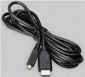 offizielles Raspberry Pi 4 Micro HDMI Kabel, schwarz, 2,0m (T7733AX)