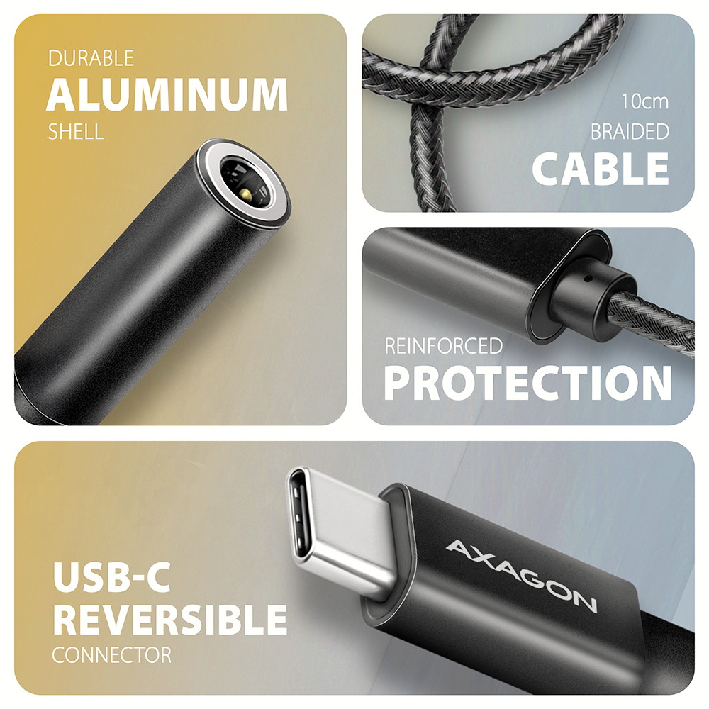 AXAGON ADA-HC USB-C Audio-Adapter 32 Bit 384 kHz Schwarz