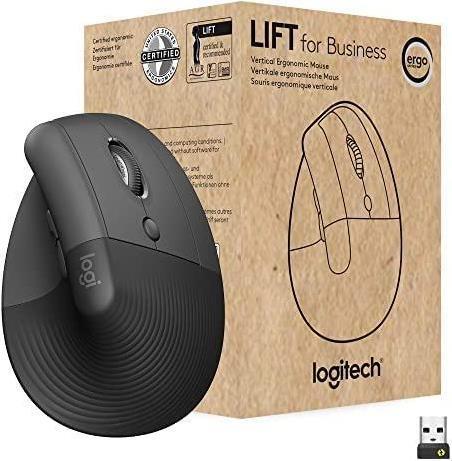 Logitech Lift for Business Vertikale ergonomische Maus Graphite 4000 dpi Bluetooth Logi Bolt (910-006494) (geöffnet)