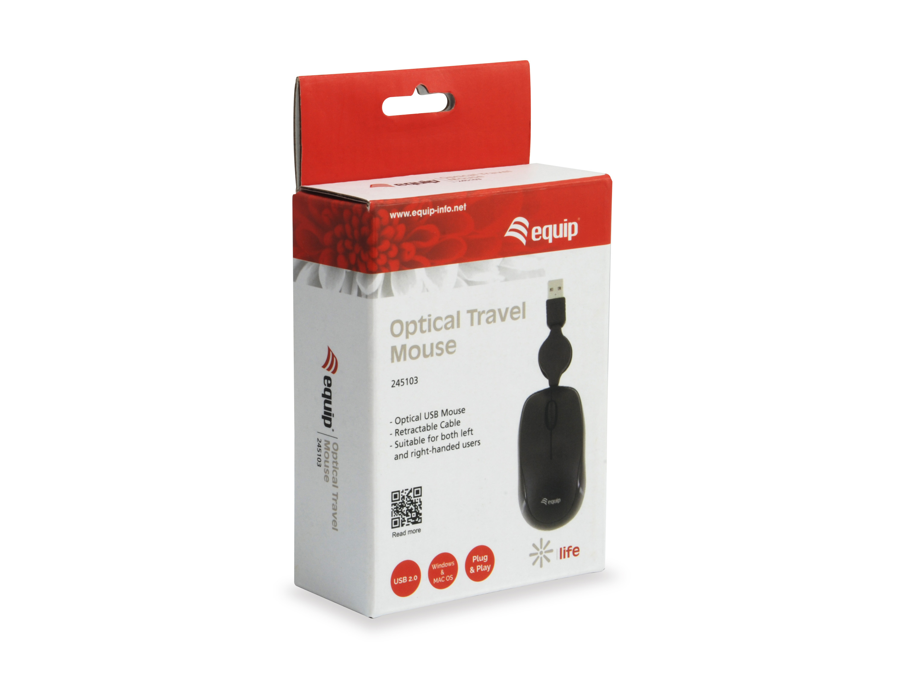 Conceptronic equip Travel Optische Maus Kabelgebunden USB Schwarz