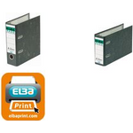 ELBA Ordner rado - DIN A5 quer, Rückenbreite: 75 mm, schwarz Einband mit Wolkenmarmor-Papier überzogen, geklebtes (10516)