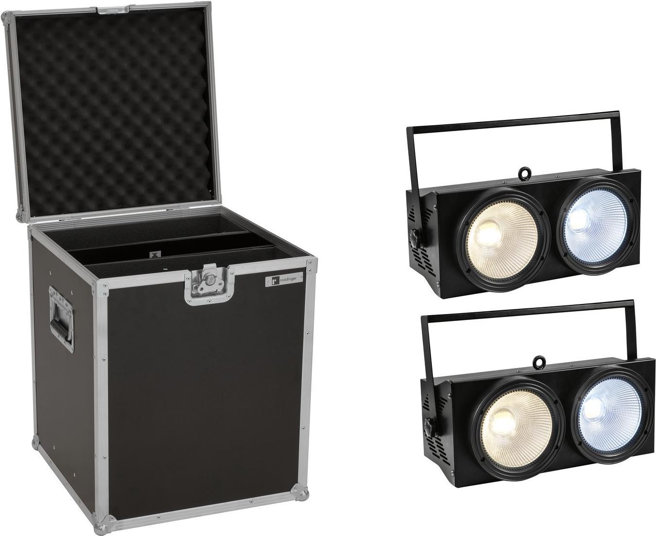 EUROLITE Set 2x Audience Blinder 2x100W LED COB CW/WW + Case (20000903)