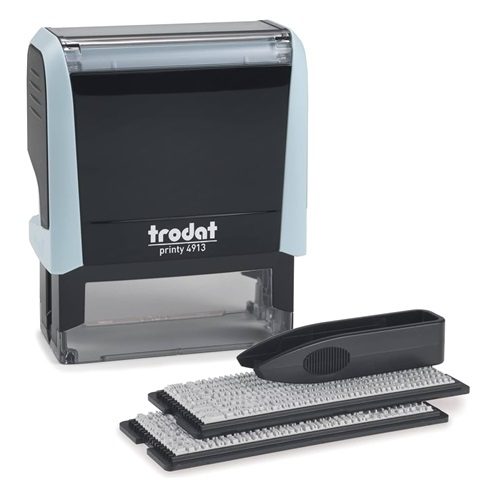 Trodat 4913 TYPOMATIC Selbstfärbestempel 21 x 57 mm Schwarz, Hellblau