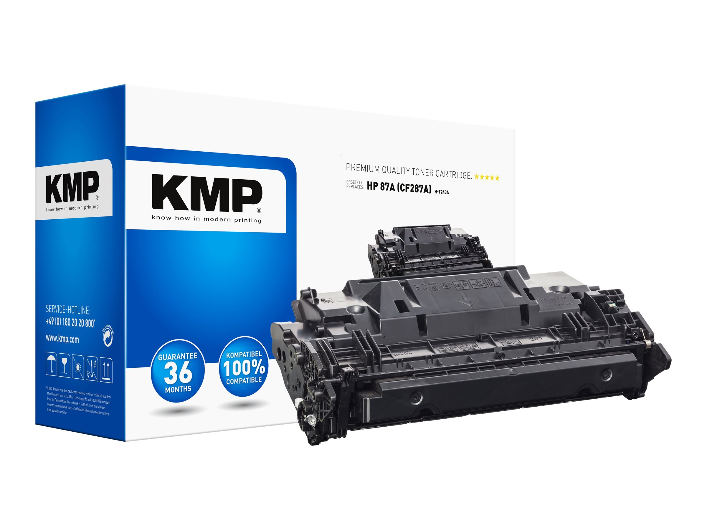 KMP H-T243A - Schwarz - Kompatible Tonerpatrone (Alternative zu HP 87A)