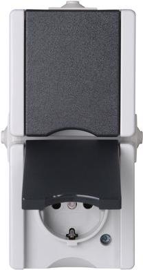 Schutzkontakt-Steckdose 2-fach senkrecht , AP-Feuchtraum proAQA grau 16 A, 250 V (947556008)