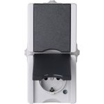 Schutzkontakt-Steckdose 2-fach senkrecht , AP-Feuchtraum proAQA grau 16 A, 250 V (947556008)
