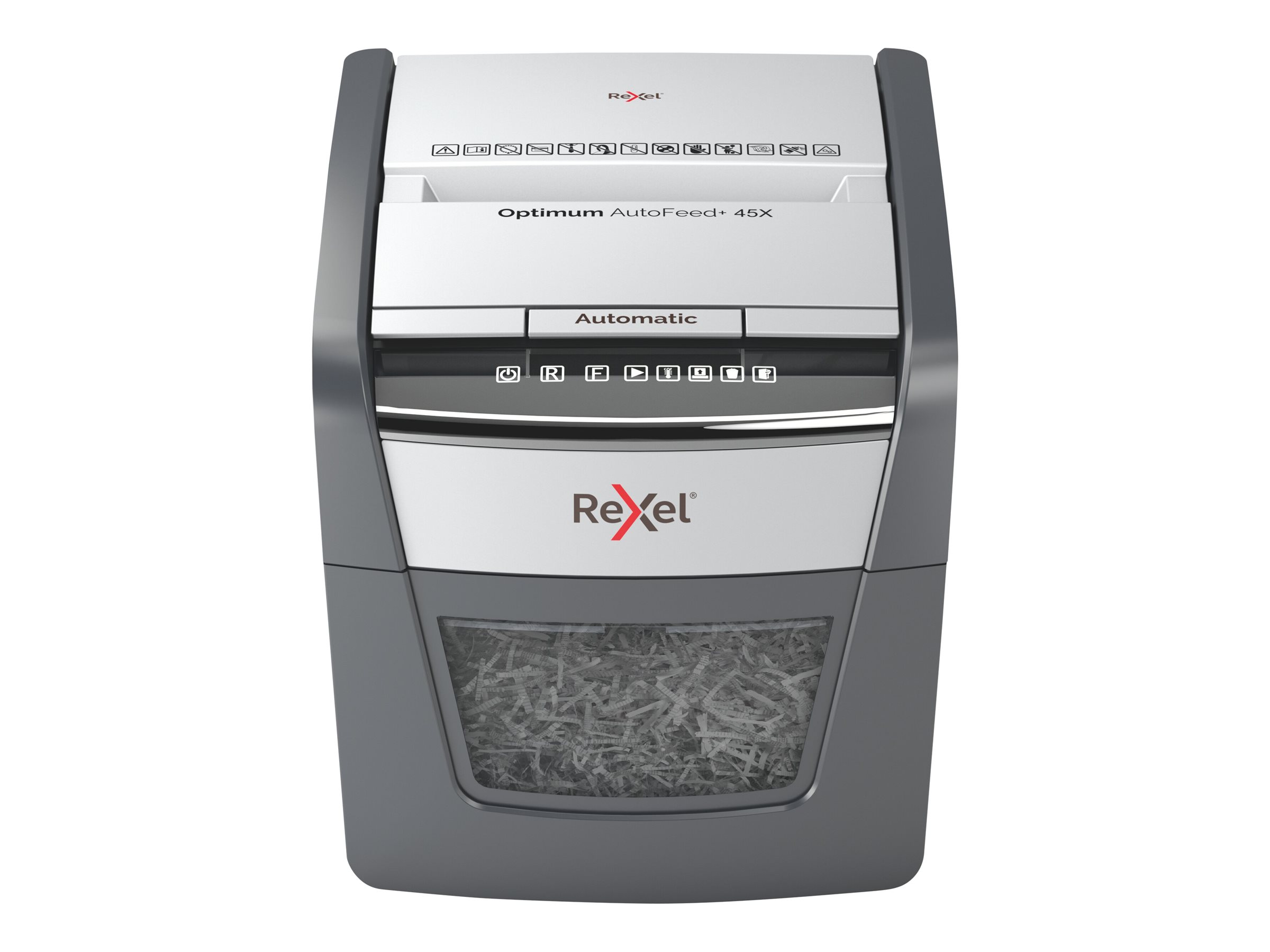 Rexel AutoFeed 45X Aktenvernichter 4 x 28 mm Kreuzschreddern Schwarz, Silber