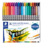 STAEDTLER Doppel-Fasermaler Design Journey, 36er Etui 2 Spitzen, Strichstärke: 3.0 mm / 0,5 (3200 TB36)