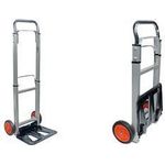 BRÜDER MANNESMANN Alu-Transportkarre, Belastung: 90 kg Griff ausziehbar von 720 bis 1.090 mm, stabile Stahl- - 1 Stück (099-T)