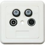 S/CONN maximum connectivity Antennensteckdose, BK+2 SAT, Stich. digi, Sonder., Rück., 1 dB, 4-fach, weiß (83906-1SETLW)