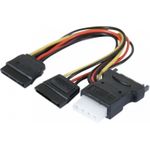 SATA Strom-Adapterkabel, SATA auf 2x SATA + Molex, 1x SATA St. / 2x SATA Bu + Molex Bu. SATA Splitterkabel - Anschluss von bis zu 3 HDDs an einen SATA Stromanschluss (147557)