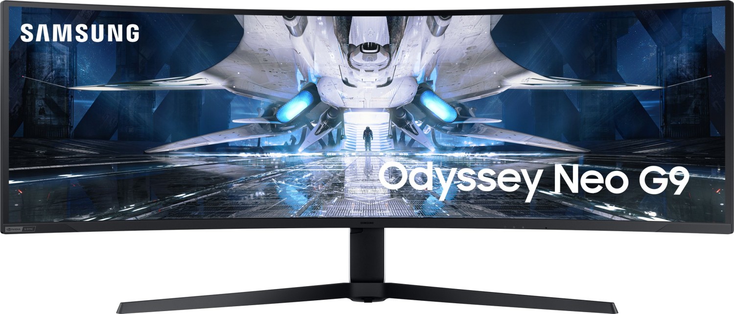 Samsung Odyssey Neo G9 Curved Gaming Monitor 124 cm (49" ) (Dual WQHD, VA, 1ms, 240Hz, HDMI, DisplayPort, USB-Hub) Farbe: Schwarz/Weiß [Energieklasse G] (LS49AG954NPXEN)