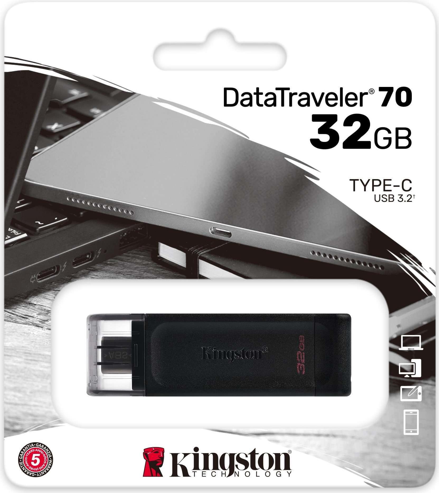 Kingston DataTraveler 70 USB-C 3.2 Gen 1 128 GB Schwarz